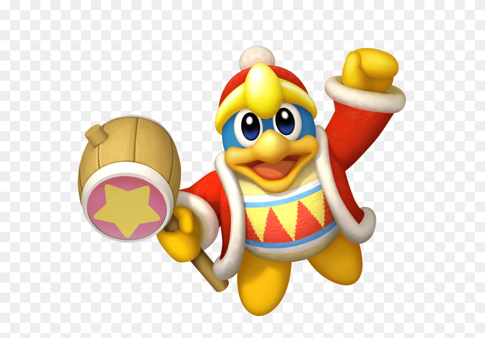 Kirby King Dedede Flying With Hammer, Toy, Face, Head, Person Free Png