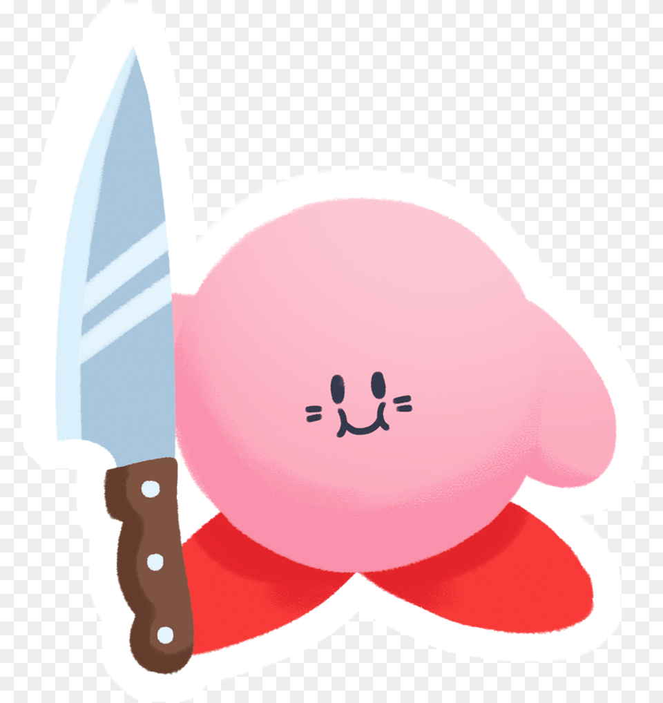 Kirby Knife Transparent Clipart Kirby With A Knife, Weapon, Blade, Baby, Person Free Png