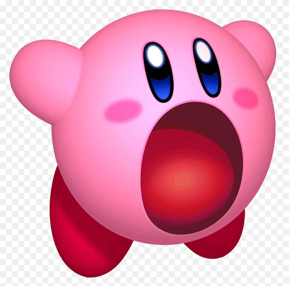 Kirby Mouth Wide Open, Piggy Bank, Balloon Free Png Download