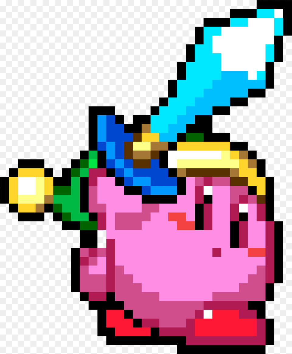 Kirby Pins Game Sword Wearable Cute Pixel Minecraft Sword Kirby Pixel Art Free Transparent Png