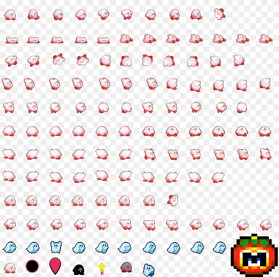 Kirby Pixel Sprite Sheet Free Transparent Png