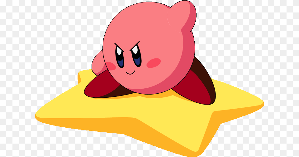 Kirby Riding On His Warp Star Kirby Riding A Star, Animal, Fish, Sea Life, Shark Free Png Download