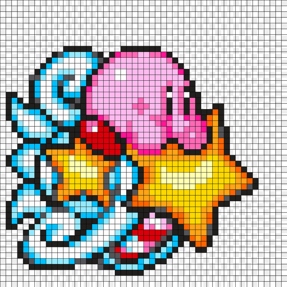 Kirby Star Rider Perler Bead Pattern, Art, Tile, Mosaic, Graphics Free Png Download