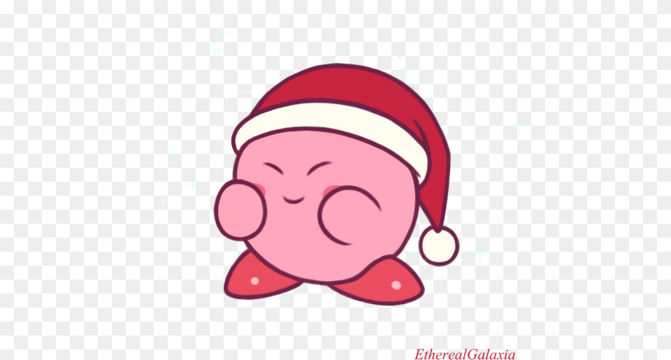 Kirby With Christmas Hat, Face, Head, Person, Baby Png Image
