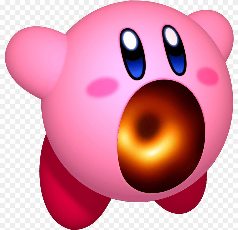 Kirby With Mouth Open, Balloon, Piggy Bank Free Transparent Png