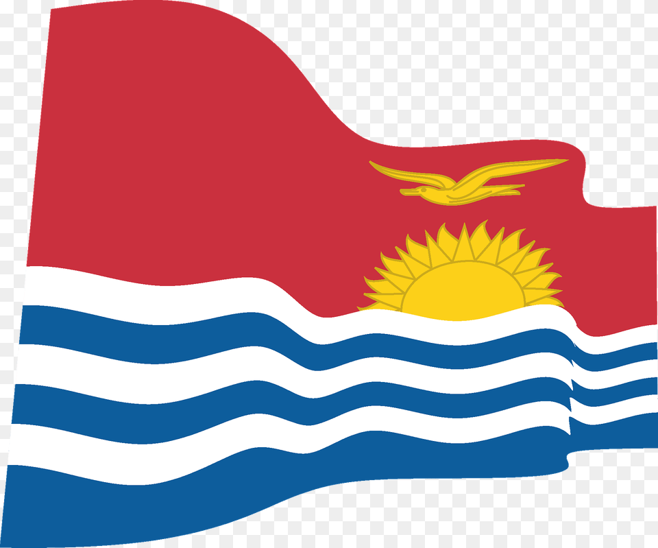 Kiribati Wavy Flag Clipart Png
