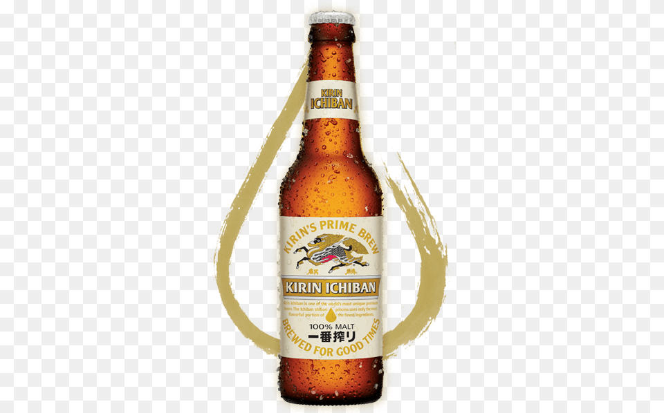 Kirin Ichuban Glass Bottle Kirin Ichiban First Press, Alcohol, Beer, Beer Bottle, Beverage Free Transparent Png