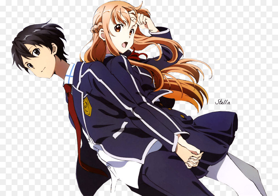 Kirito E Asuna 4 Love Sword Art Online Kirito And Asuna, Publication, Book, Comics, Anime Free Png