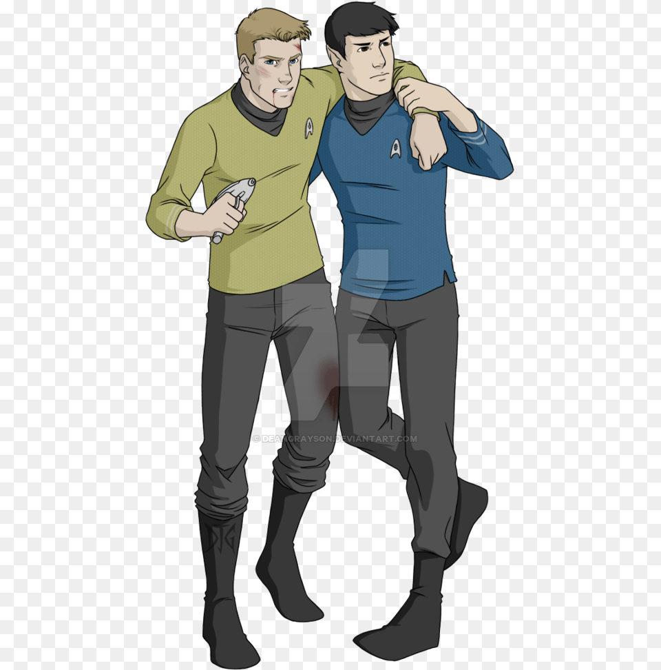 Kirk X Spock Fanart, T-shirt, Clothing, Sleeve, Pants Png Image