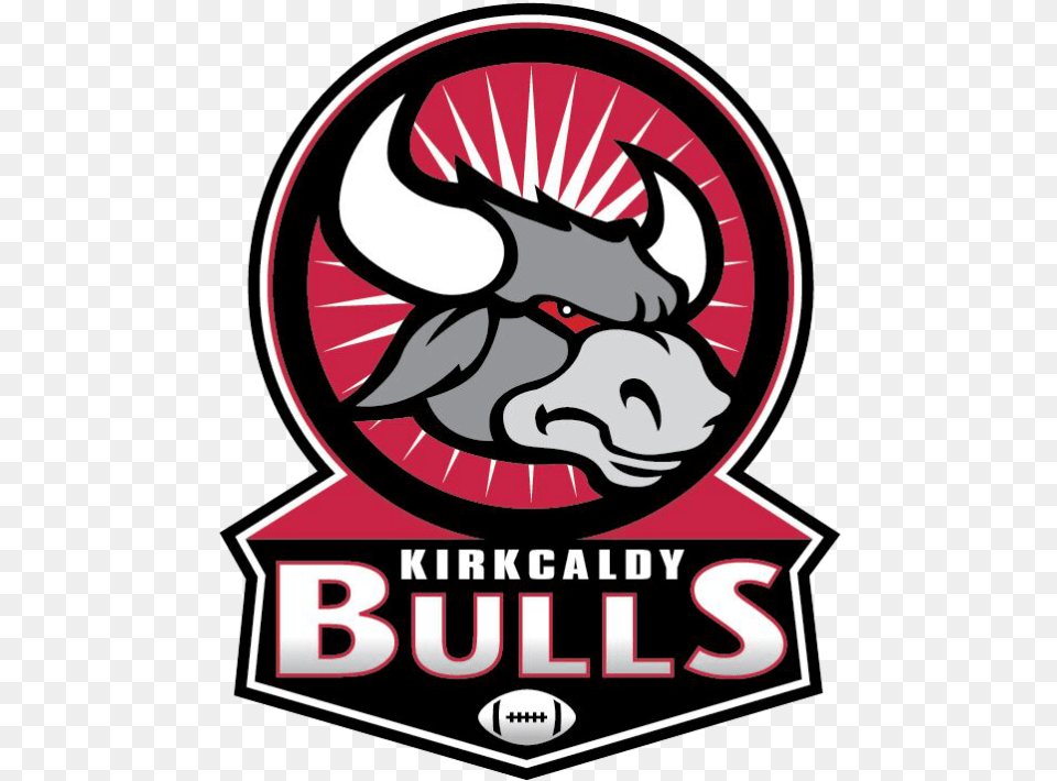 Kirkcaldy Bulls American Football Club American Football Bull Logo, Sticker, Symbol, Can, Tin Png Image