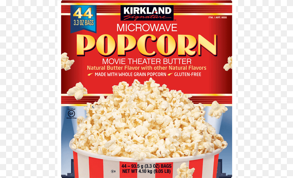 Kirkland Microwave Popcorn Movie Theater Butter, Food, Snack Png Image