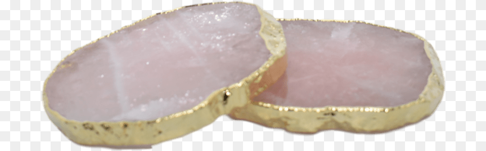Kiruna Quartz Coasters Rose Wgold Trim Crystal, Mineral, Accessories, Ornament, Jewelry Free Png Download