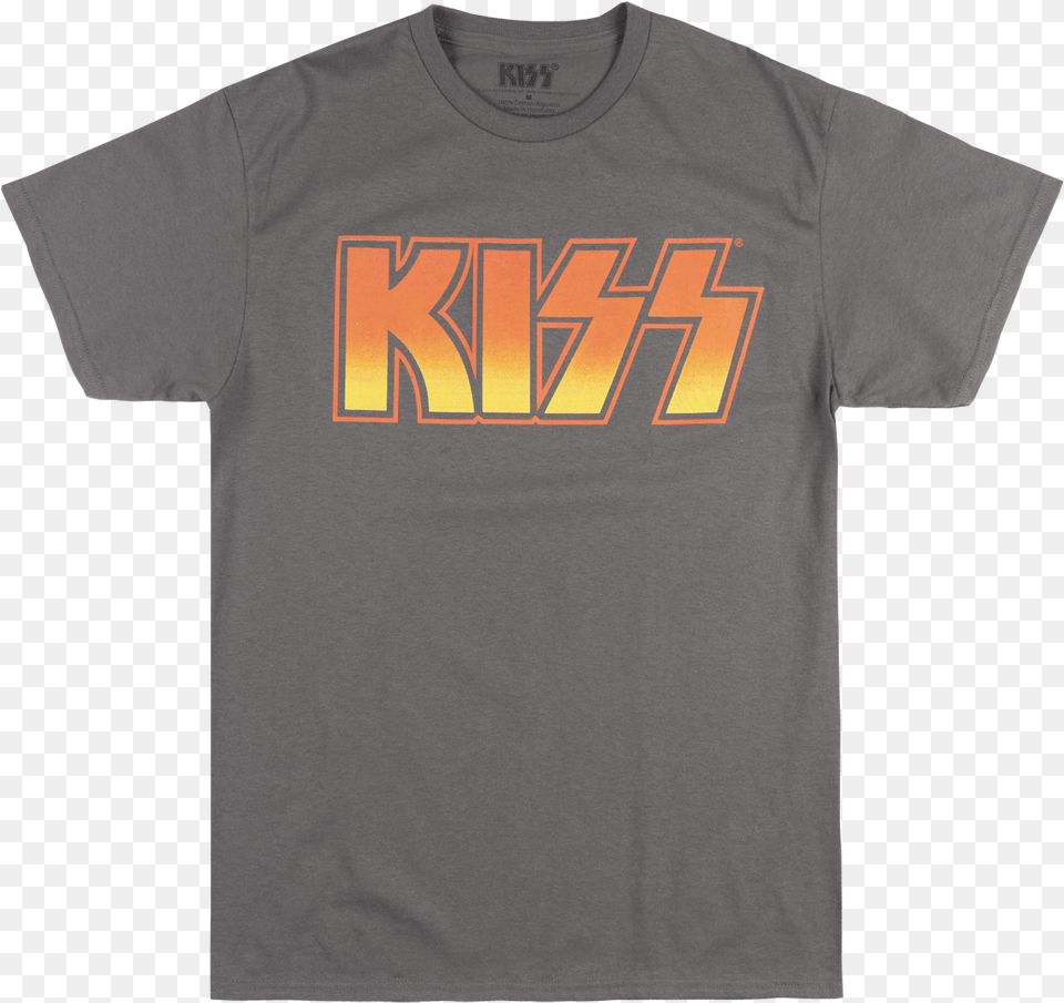 Kiss Band Logo T Shirt Charcoal Rock Music Tee Mens Active Shirt, Clothing, T-shirt Png