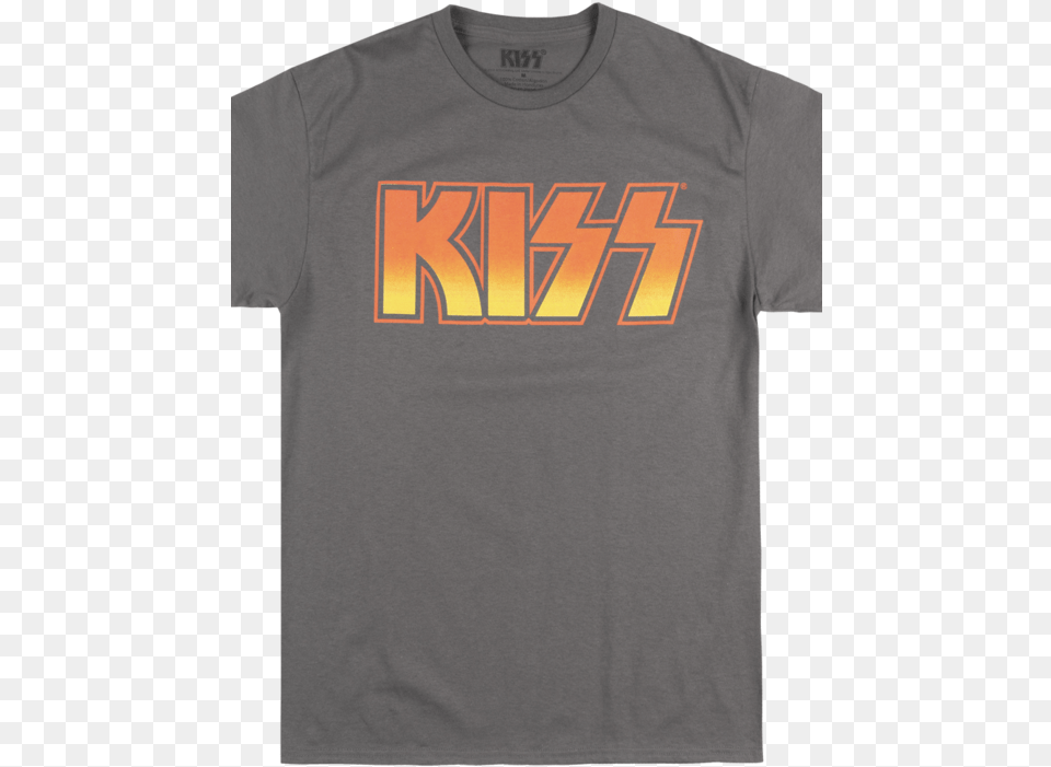 Kiss Band Logo T Shirt Charcoal Rock Music Tee Mens Kiss Kiss, Clothing, T-shirt Png Image
