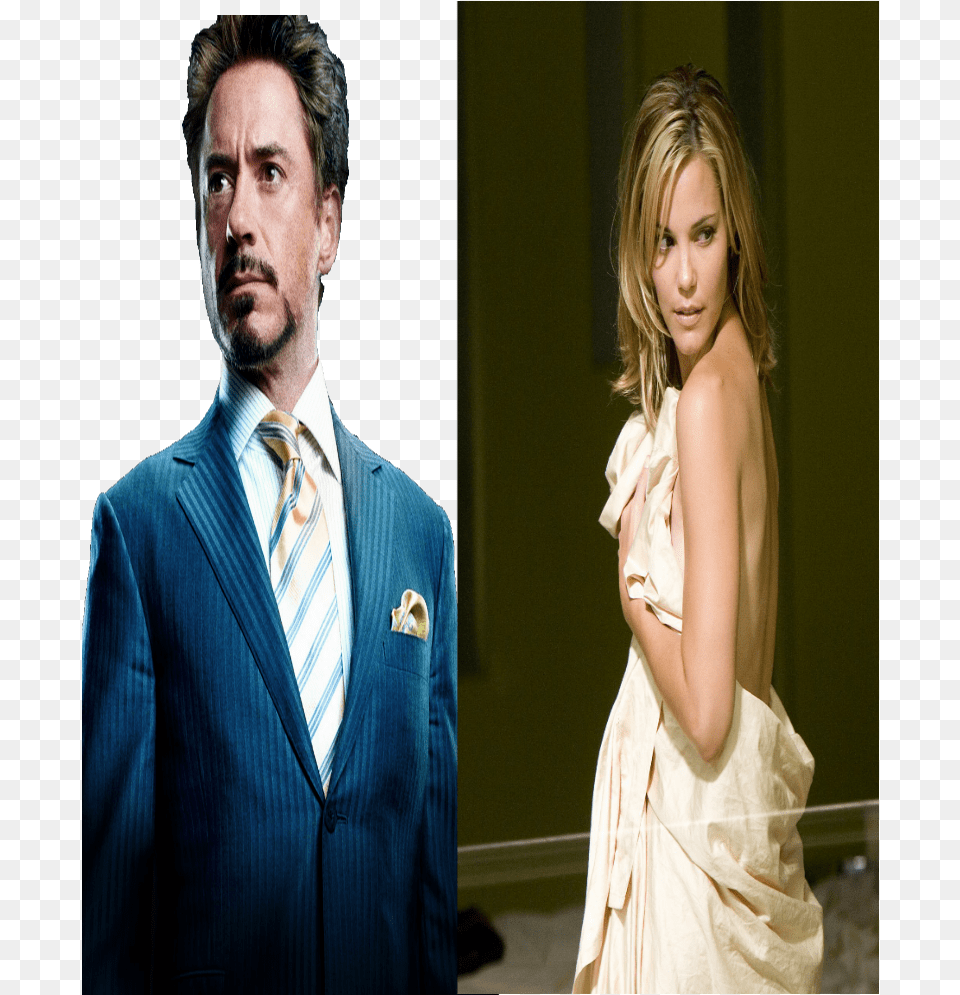 Kiss Between Tony Stark And Christine Everhart, Accessories, Tie, Teen, Suit Png Image