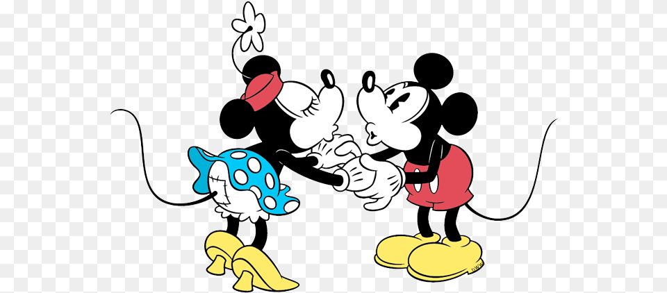 Kiss Clipart Mickey Minnie Old Fashioned Mickey And Minnie Mouse, Cartoon Png Image