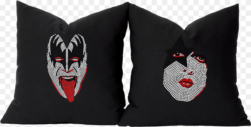 Kiss Demon Bling Crystal Throw Pillow, Cushion, Home Decor, Face, Head Free Transparent Png