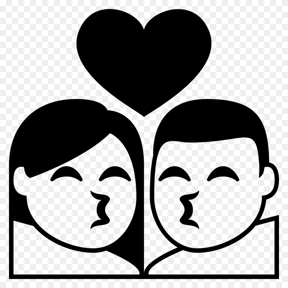 Kiss Emoji Clipart, Stencil, Face, Head, Heart Png Image