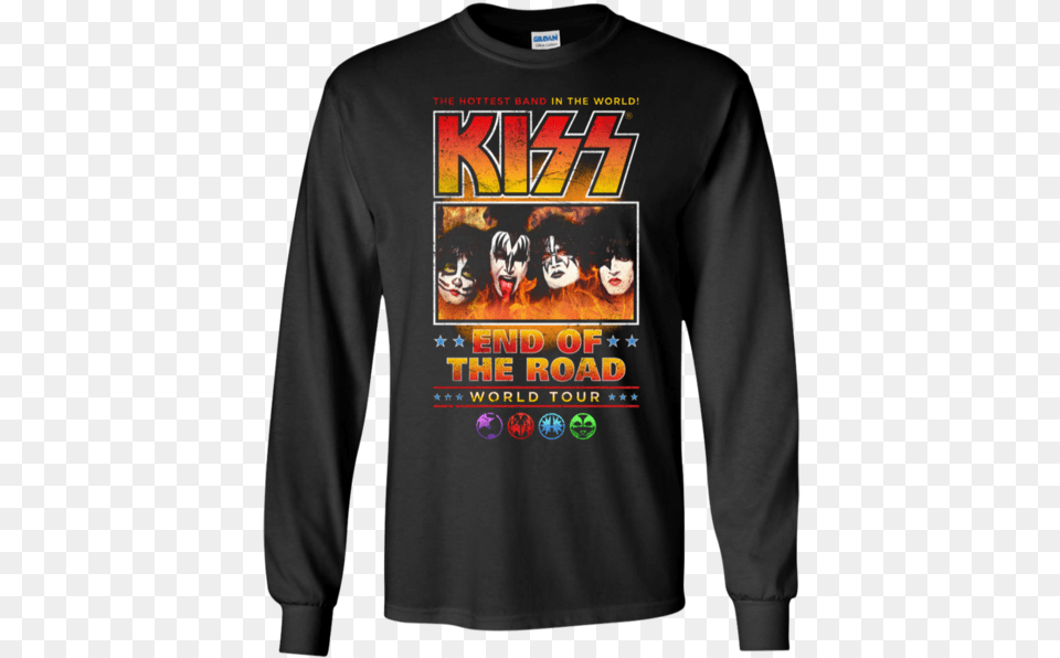 Kiss End Of The Road World Tour Shirt, Clothing, T-shirt, Sleeve, Long Sleeve Png