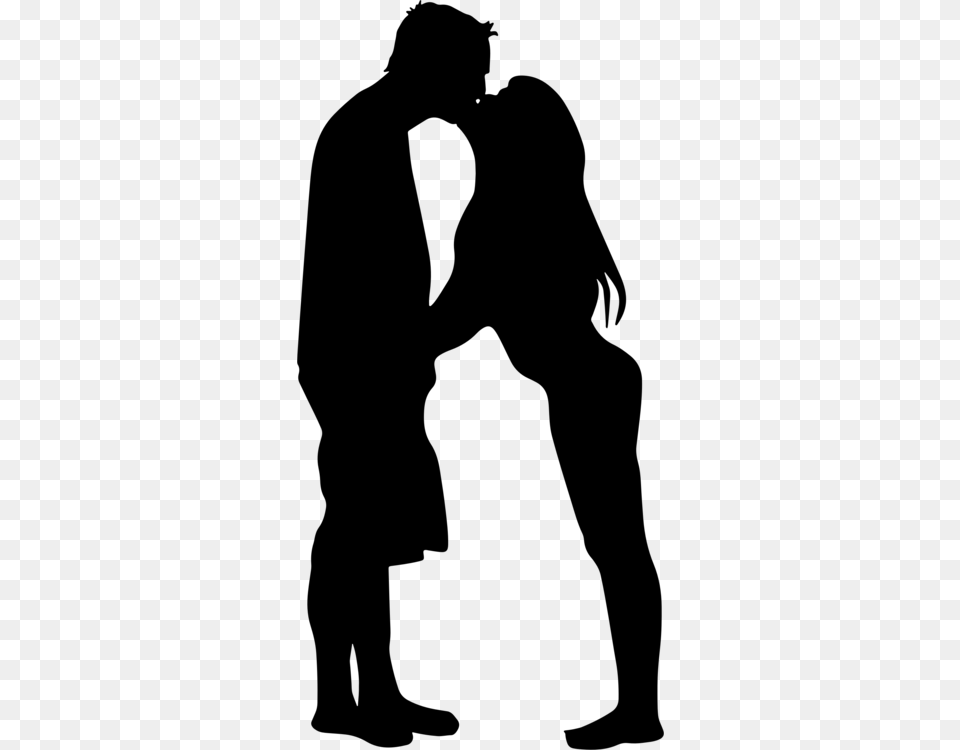 Kiss Intimate Relationship Silhouette Love Couple, Gray Png Image