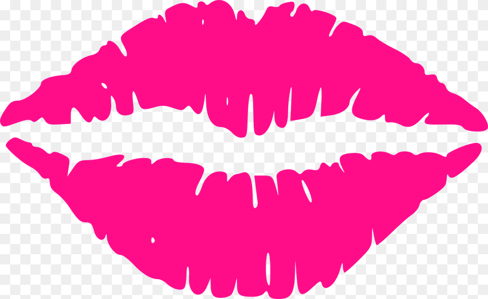 Kiss Lips Hot Pink Kissing Female Woman Girl Lips Clip Art, Body Part, Mouth, Person, Teeth Free Png Download