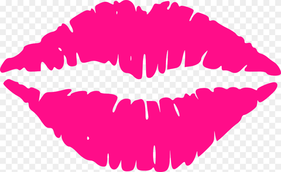 Kiss Lips Hot Pink Lips Clip Art, Body Part, Mouth, Person, Teeth Free Png