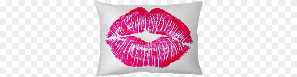 Kiss Lips Lip Print Pink Red Mouth Throw Pillow Pixers Wallmonkeys Wall Decals Wallmonkeys Kiss Lips Lip Print, Home Decor, Cushion, Lipstick, Cosmetics Free Png Download