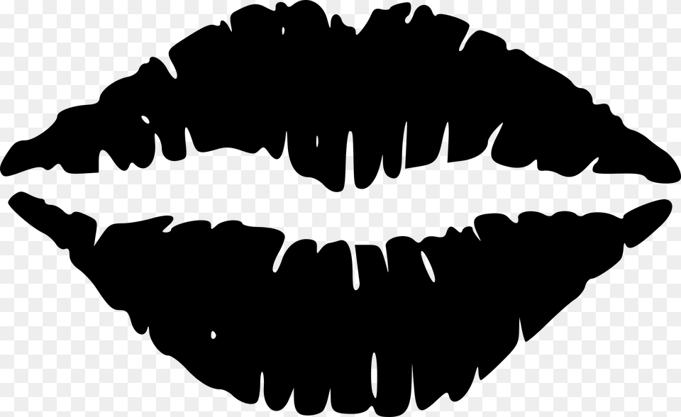 Kiss Lips Lipstick Mouth Love Sensual Sensuality Black Lips Background, Gray Free Transparent Png