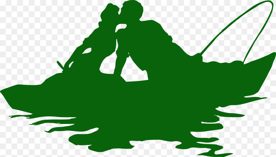 Kiss On A Boat Silhouette, Green, Water, Outdoors, Leisure Activities Free Png