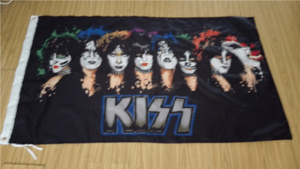 Kiss Rock Amp Roll Band Music Flag 339x539 Banner Concert Kiss Band Flag, Adult, Person, Woman, Female Free Png Download