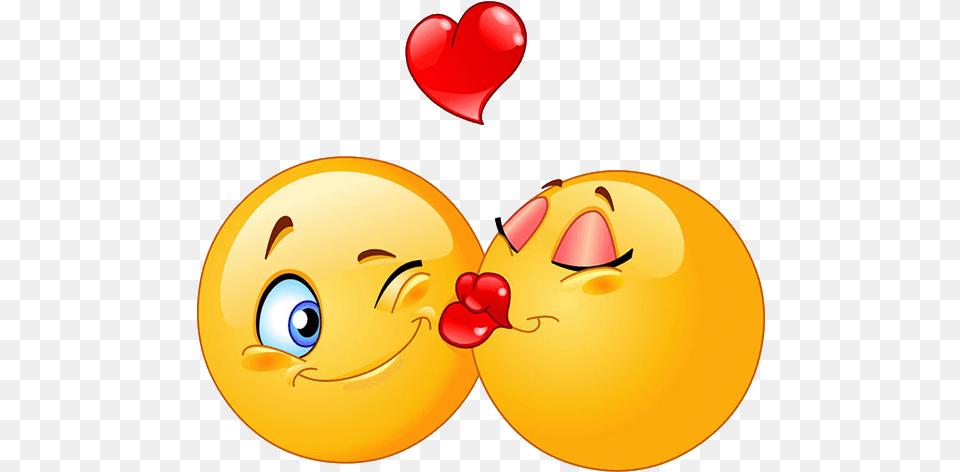 Kiss Smiley Kussende Emoji, Balloon Free Png Download