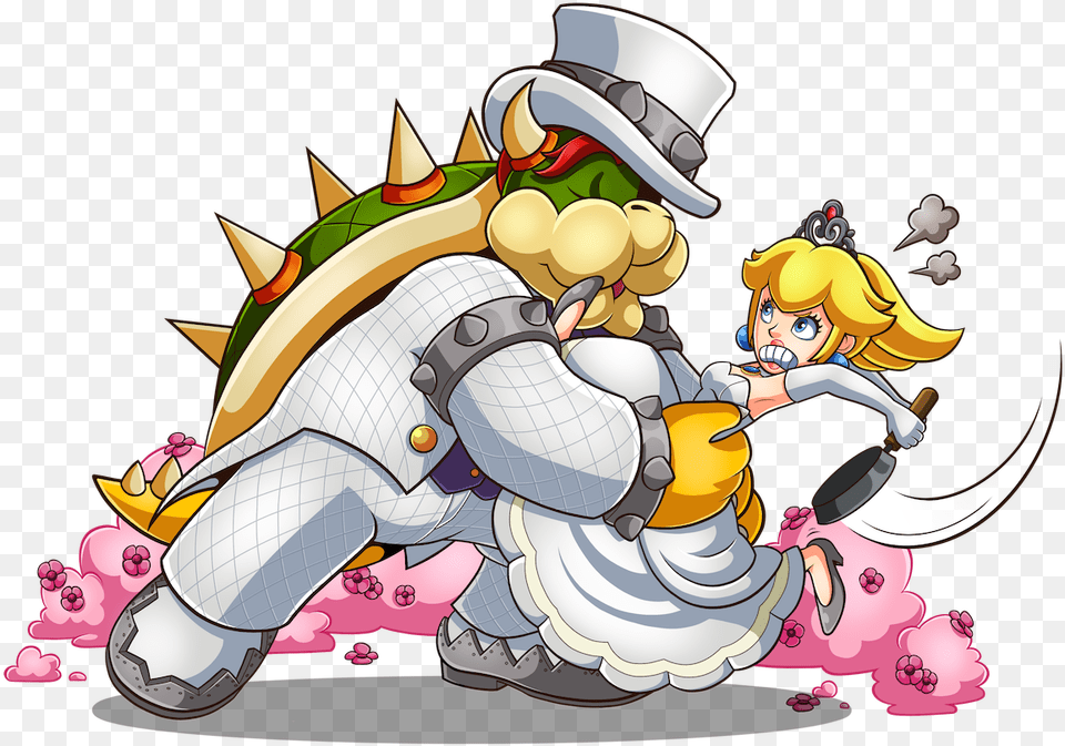 Kiss The Bride Bowser And Princess Peach, Adult, Female, Person, Woman Free Png Download