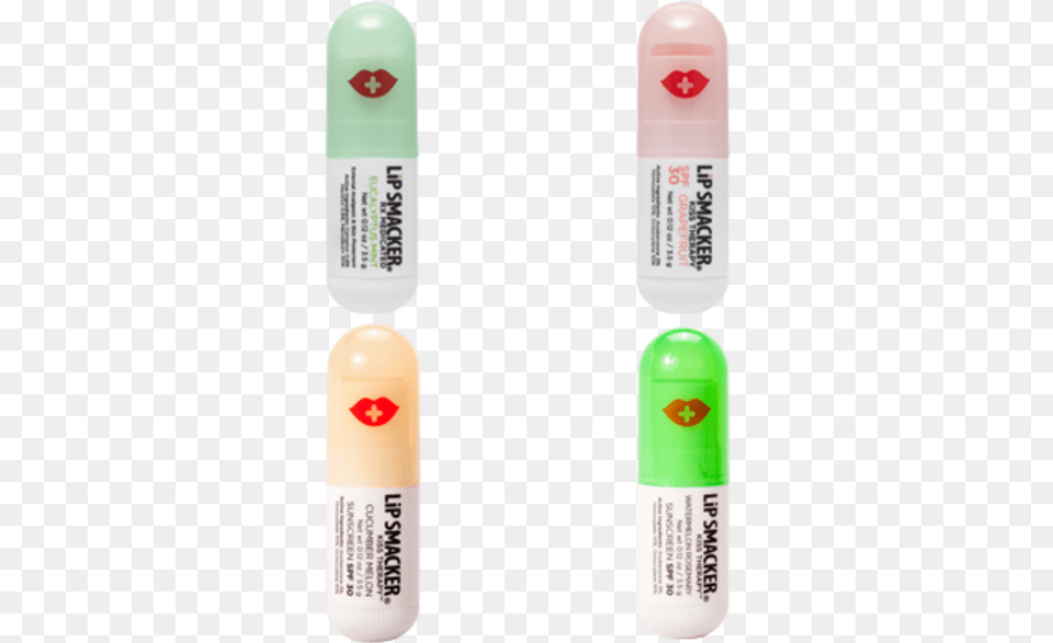 Kiss Therapy Spa Melon Lip Balm 4 Pack Lip Smacker Pill, Cosmetics, Lipstick, Medication, Can Png Image