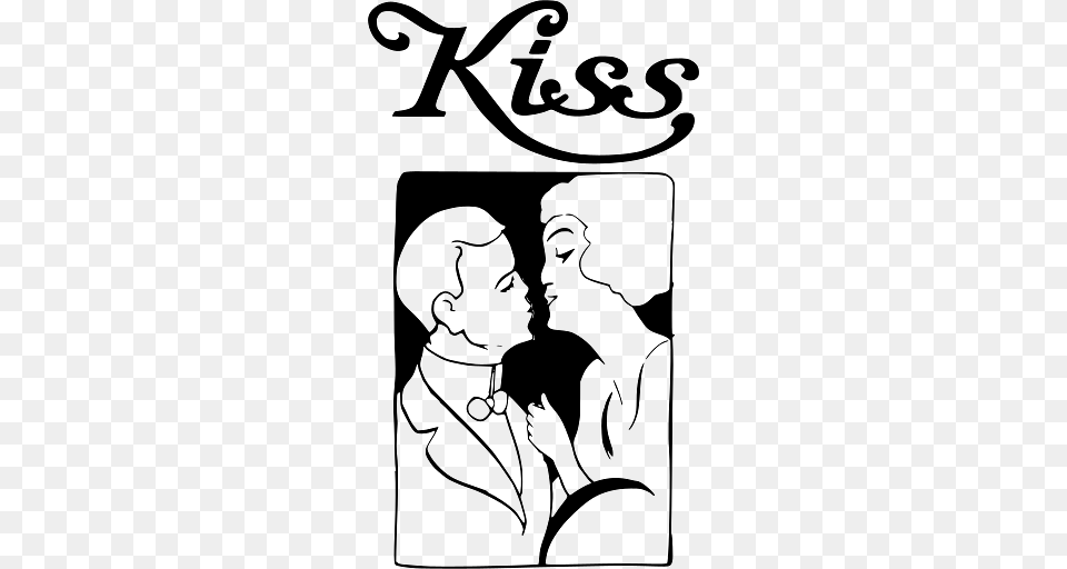 Kiss Vintage Image Of A Couple, Book, Comics, Publication, Person Free Png