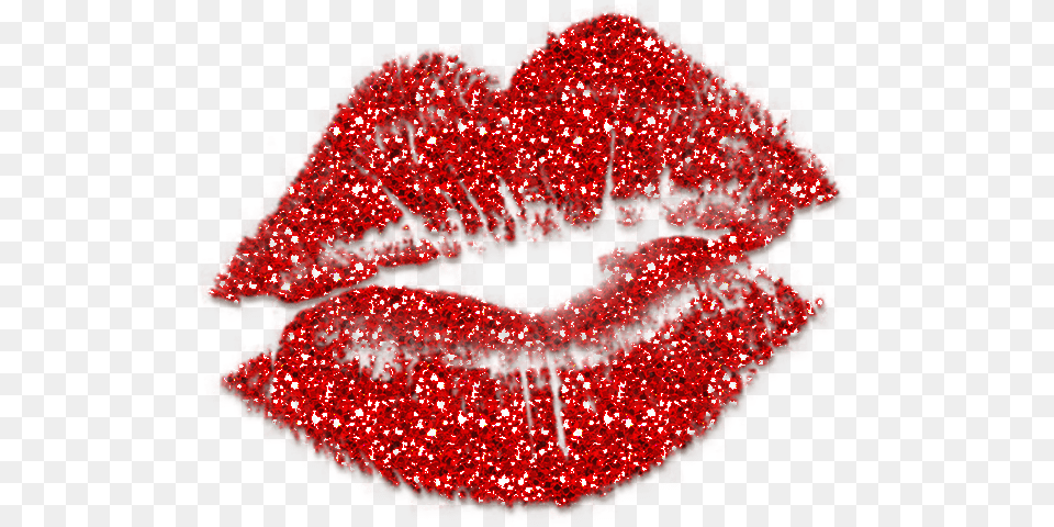 Kisses Clipart Glitter Red Glitter Lips Clipart, Plant Free Png