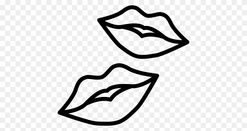 Kisses Icon, Gray Png