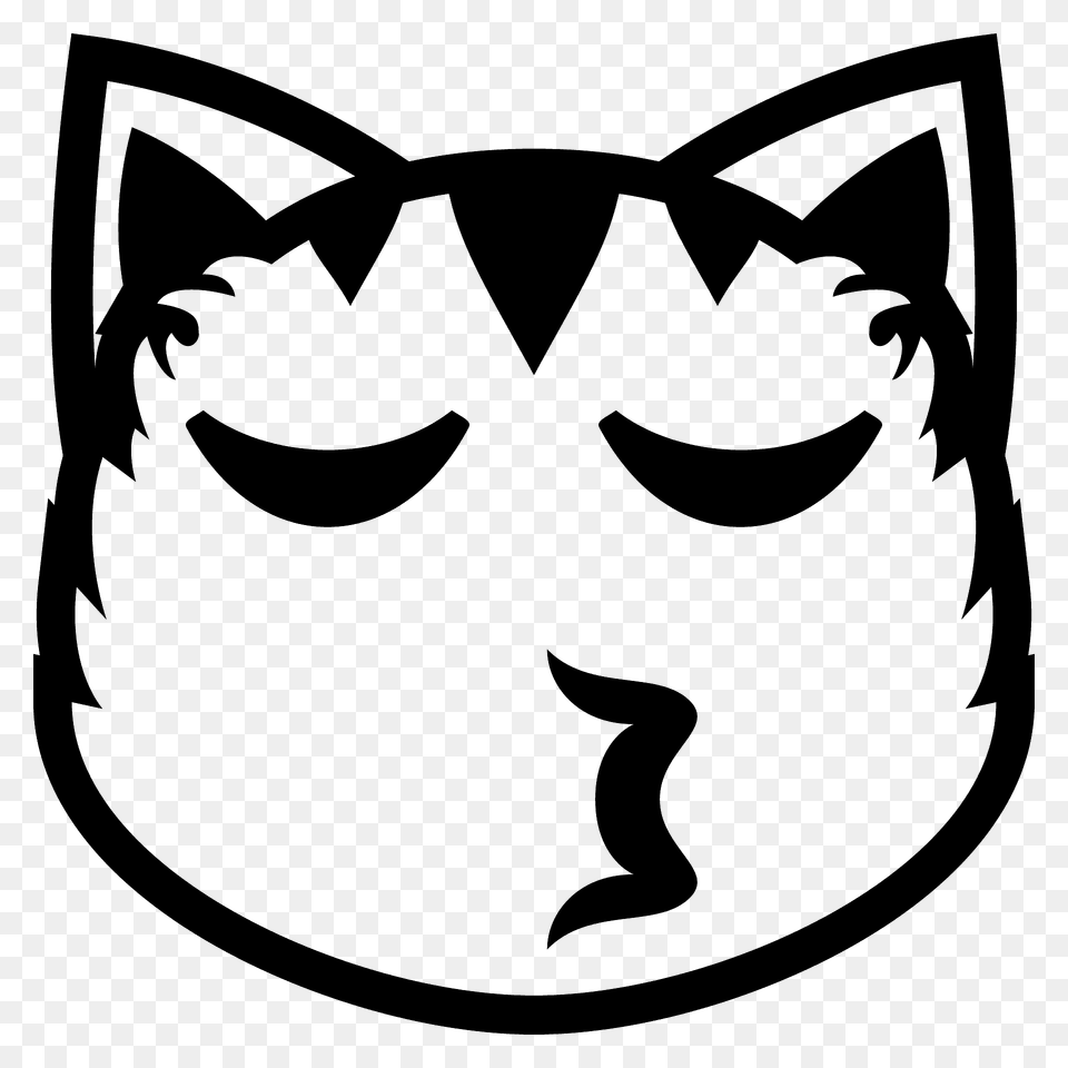 Kissing Cat Emoji Clipart, Stencil, Person, Animal, Mammal Png Image