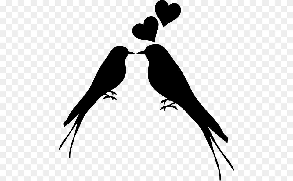 Kissing Clipart Inlove, Silhouette, Stencil, Animal, Bird Png