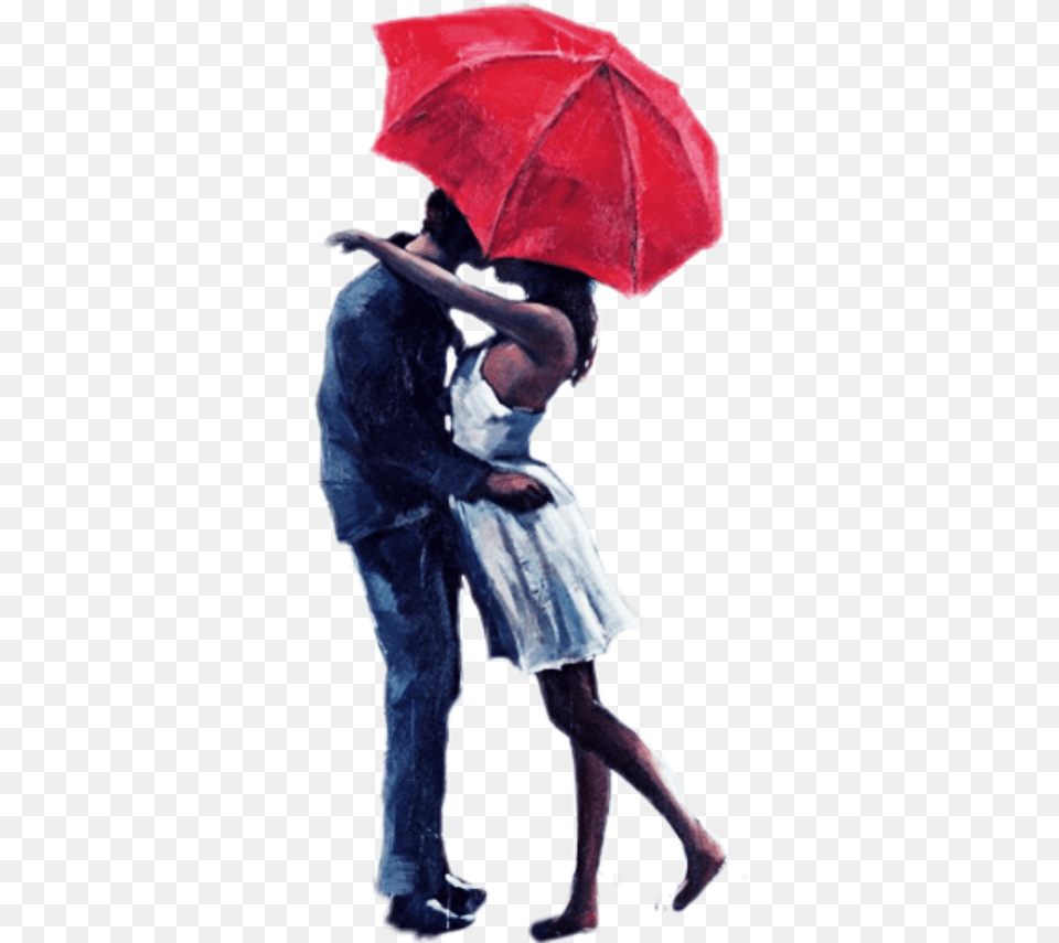 Kissing Couple Romantic Umbrella Love Inlove Romantic Painting, Dancing, Leisure Activities, Person, Canopy Free Transparent Png