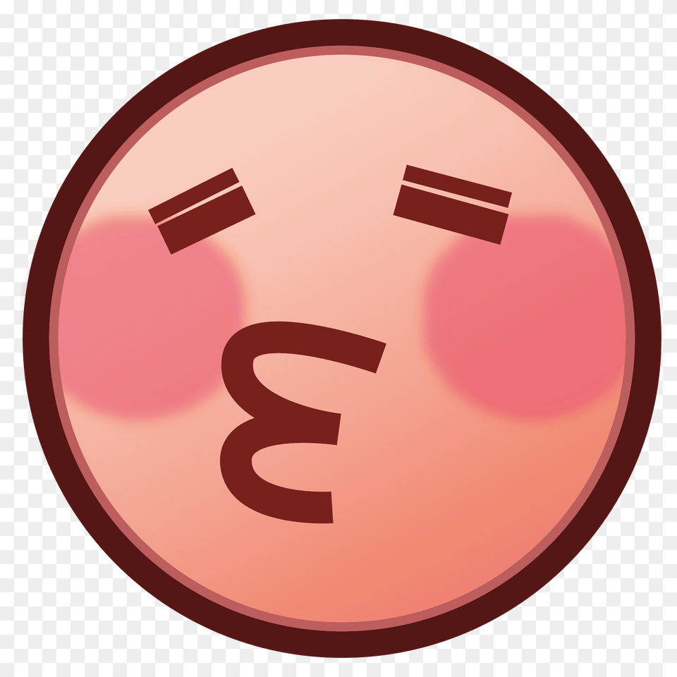 Kissing Face With Closed Eyes Emoji Clipart, Sphere, Symbol, Badge, Logo Png Image