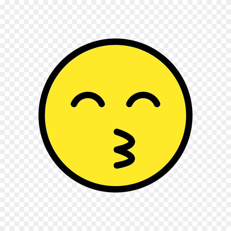 Kissing Face With Smiling Eyes Emoji Clipart, Logo, Symbol, Head, Person Png