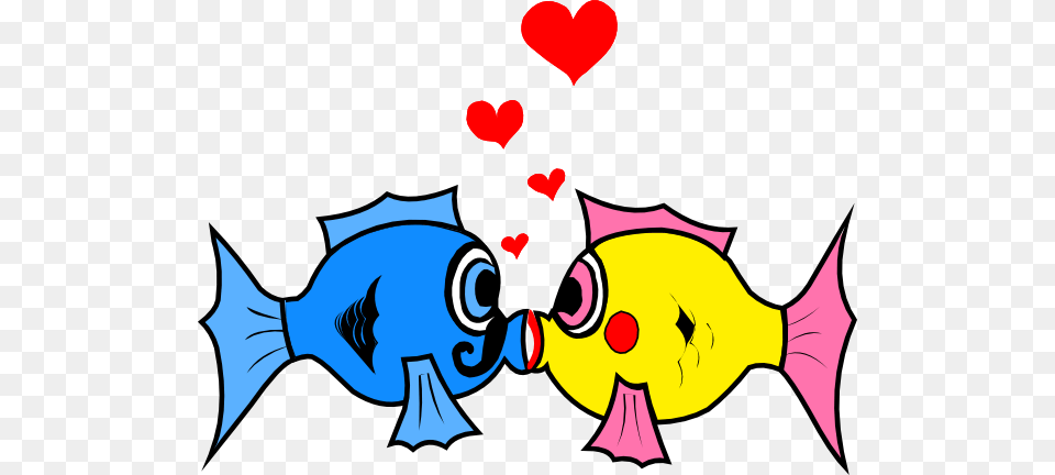 Kissing Fish With Hearts Clip Art, Animal, Sea Life, Shark Free Png