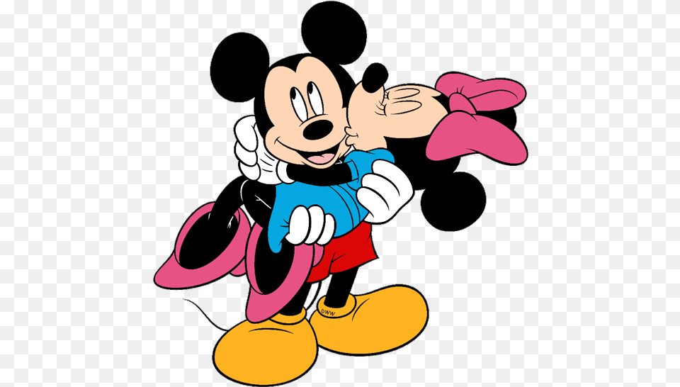 Kissing Mickey And Minnie Love, Cartoon, Baby, Person Png