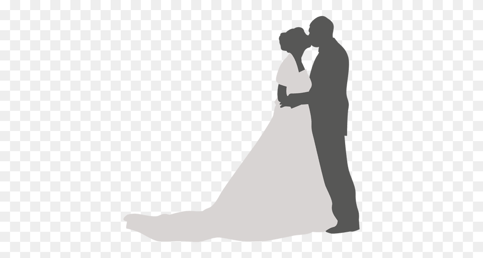 Kissing Wedding Couple Silhouette, Gown, Clothing, Dress, Fashion Free Transparent Png