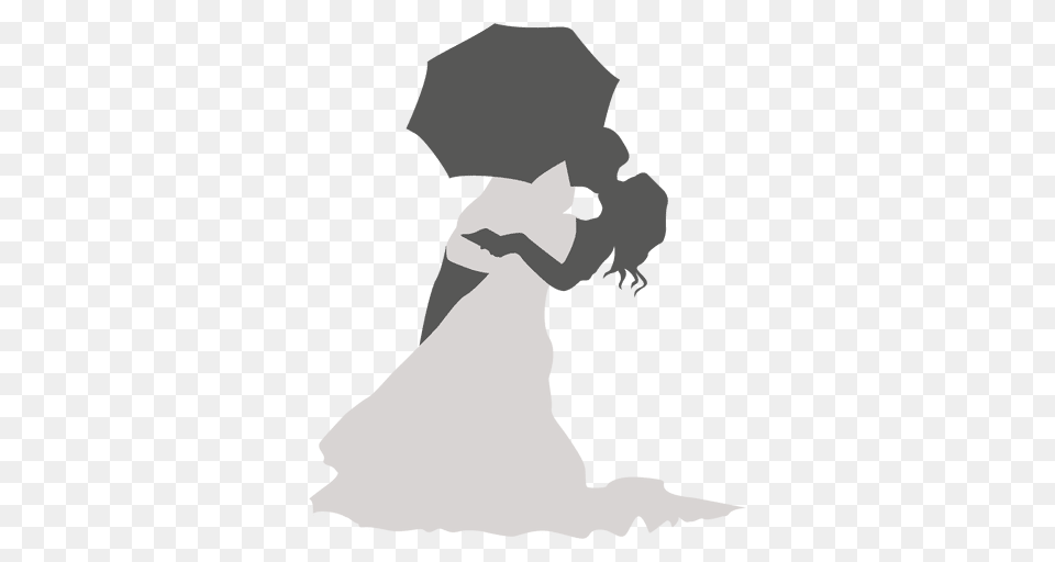 Kissing Wedding Couple Under Umbrella, Clothing, Dress, Formal Wear, Adult Free Transparent Png