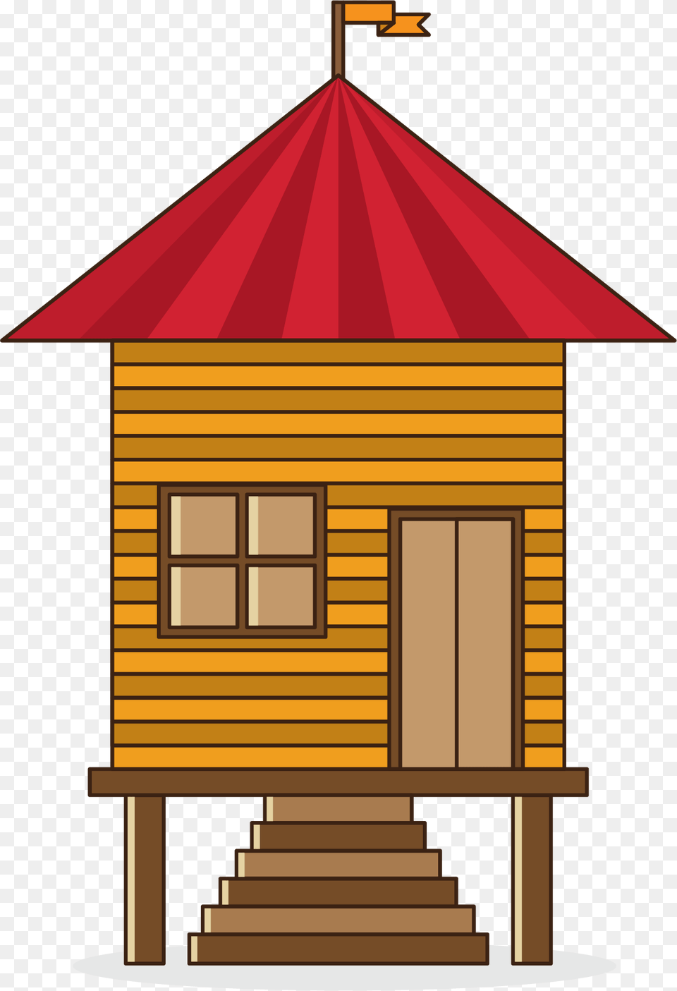 Kisspng Cartoon Clip Art Red Roof Forest Hut Clip Art, Architecture, Building, Housing, Outdoors Free Png