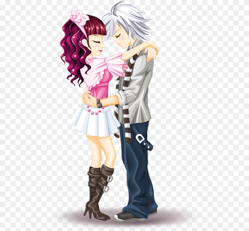Kisspng Couple Valentines Day Illustration Hugging Qq, Book, Publication, Comics, Manga Free Transparent Png