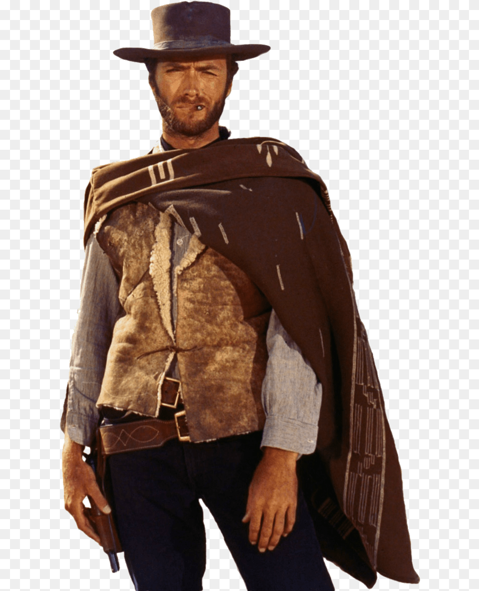 Kisspng Man With No Name Spaghetti Western Film Poster Good The Bad And The Ugly, Hat, Clothing, Fashion, Person Free Png Download