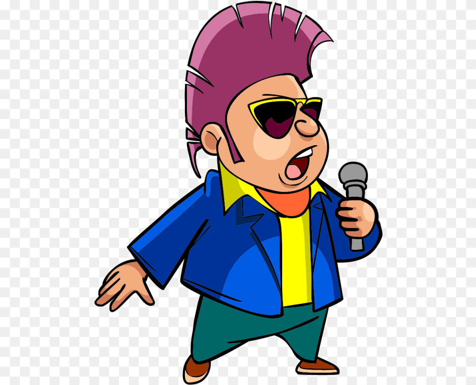 Kisspng Microphone Cartoon Singing Drawing Singing Cartoon Character With Microphone, Baby, Person, Accessories, Sunglasses Free Transparent Png