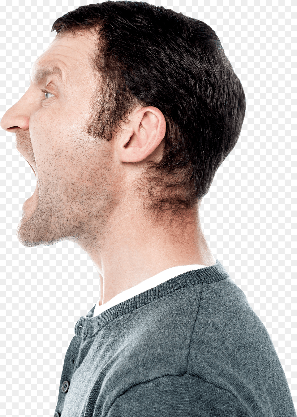 Kisspng Stock Photography Screaming Royalty Screaming Screaming Person Side View, Adult, Neck, Man, Male Free Transparent Png